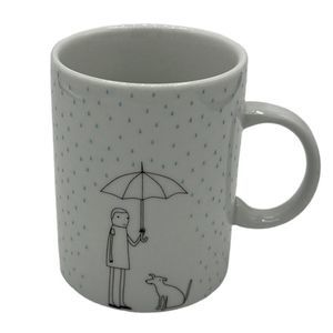 K Studio Mug Walking Dog In The Rain Wrap Around Art Design Hot Tea Coffee Cup